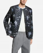 Travis Kelce LV Chiefs vs Colts Rocks Embellished Collarless Tie-Dye Jacket