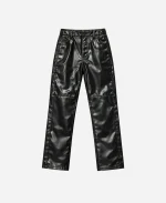 Travis Scott Chciago Ye’s Second Homecoming Concert Black Leather Suit