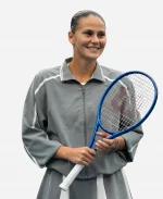 US Open Tennis 2026 Team Marta Kostyuk Cropped Track Grey Jacket