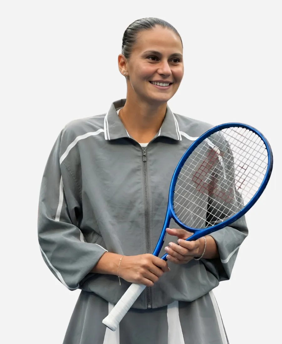 US Open Tennis 2026 Team Marta Kostyuk Cropped Track Jacket US Open Tennis 2026 Team Marta Kostyuk Cropped Track Grey Jacket