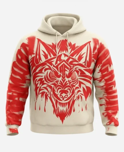 WWE Monday Night 2026 Jacob Fatu Wolf Graphic White Hoodie
