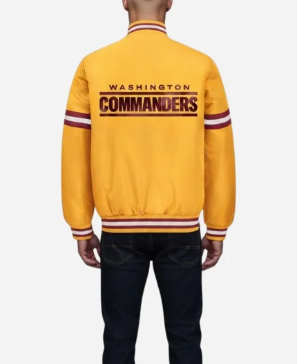 Washington Commanders 2026 Courtside Starter Yellow Satin Varsity Jacket