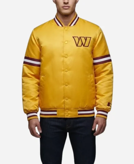 Washington Commanders 2026 Courtside Starter Yellow Varsity Jacket