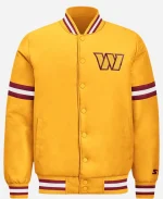 Washington Commanders Courtside Starter Yellow Satin Varsity Jacket