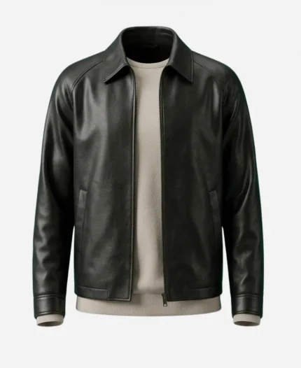 64th New York Film Festival Jason Bard Yarmosky Black Leather Jacket