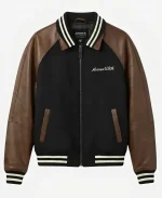 AVIREX Naval 2026 Wool Leather Full-Zip Black & Brown Jacket