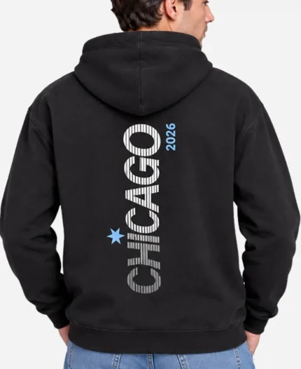Unisex Adidas Chicago Marathon 2026 Black  Pullover Hoodie