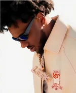 Avirex Icon Malik Nabers Off  White Leather Brick Jacket