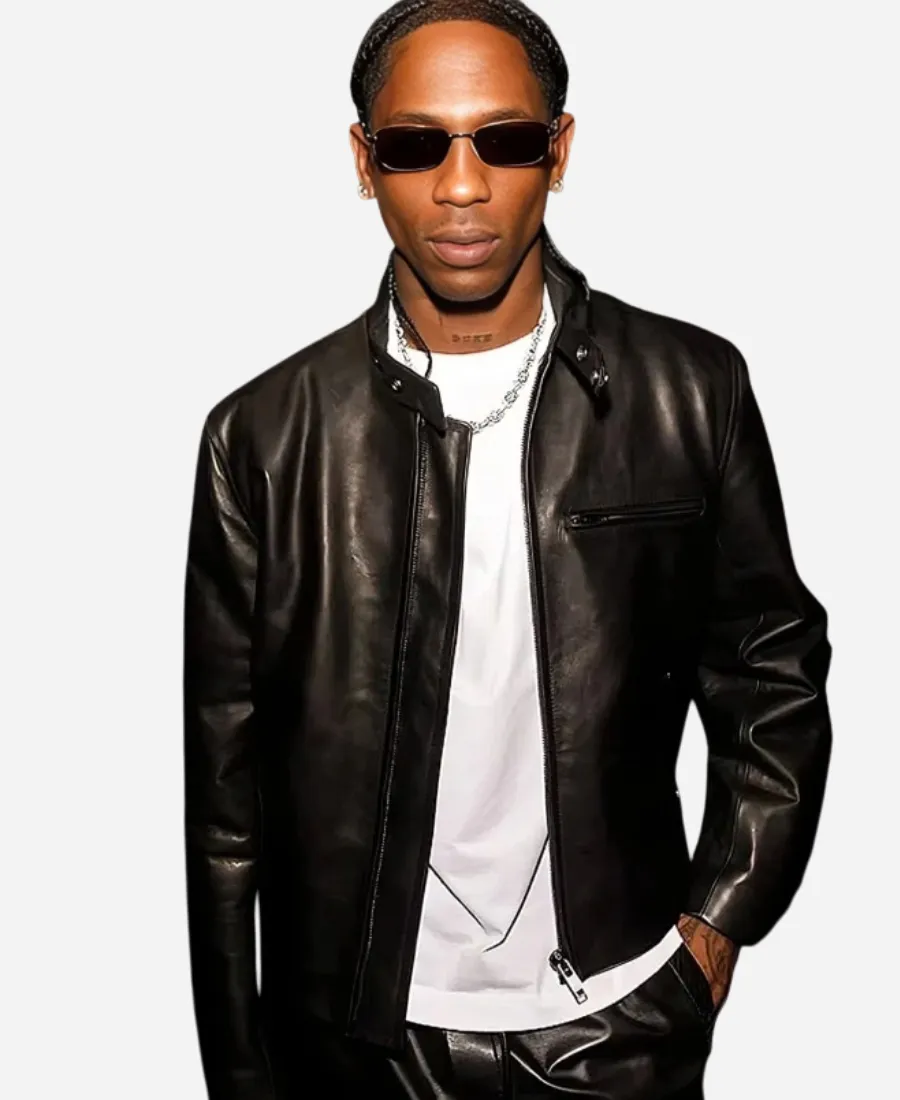 Bottega Veneta’s Travis Scott Milan FW Black Leather Jacket Bottega Veneta’s Travis Scott Milan FW Leather Jacket