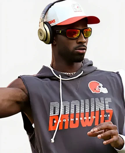 Cleveland Browns Preseason 2026 Shedeur Sanders Brown Sleeveless Hoodie