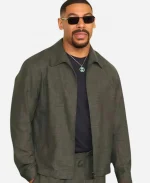 DC Studios Lantern Los Angeles Premiere Aaron Pierre Grey Cotton Jacket