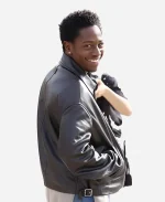 David Jonsson PFW 2026 Black Leather Jacket