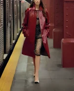 Dua Lipa Yankees Game Crocodile Coat