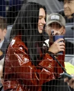Dua Lipa NYC Yankee Stadium Game Leather Coat