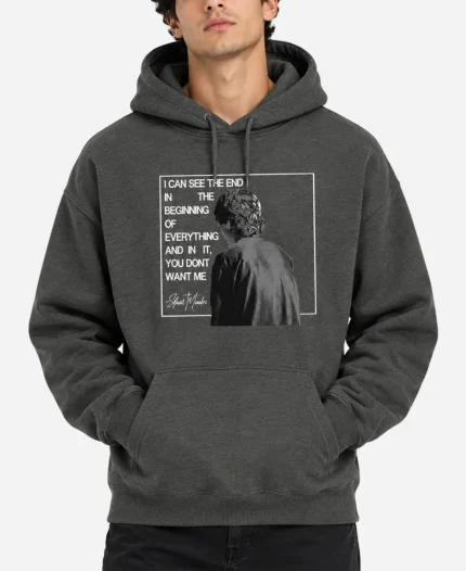 Ethel Cain Merch You Don’t Want Me Grey Fleece Graphic Hoodie