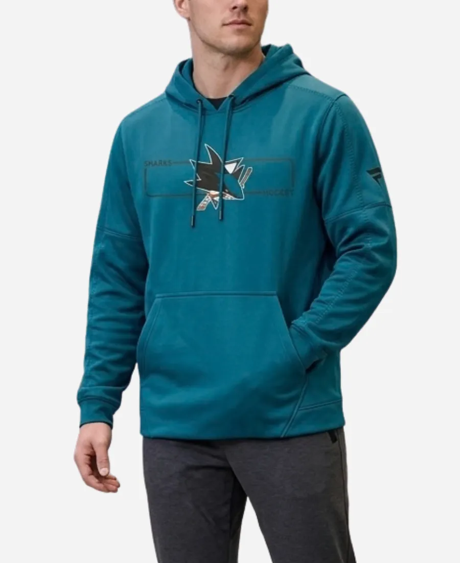 Fanatics San Jose Sharks Pro Rink Teal Authentic Fleece Hoodie San Jose Sharks Fanatics Pro Rink Hoodie
