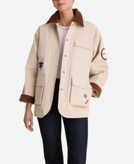 Fanatics x Tuckernuck 2026 New England Patriots Full-Snap Cream Barn Jacket 
