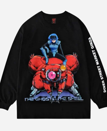 GEEKS RULE × The Ghost in the Shell Black Long-Sleeve T-Shirt