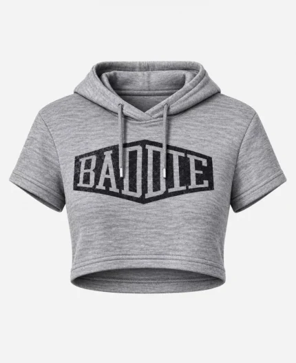  Grand Theft Auto VI Lucia Baddie Grey Cropped Hoodie 