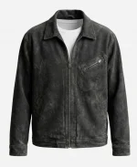 Ice Cream London 2026 Rami Malek Black Suede Leather Jacket