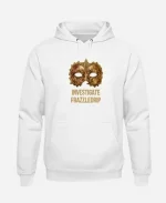 Investigate Frazzledrip Mask Graphic White Hoodie