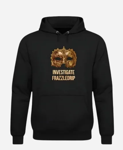 Investigate Frazzledrip Mask Graphic Black Hoodie