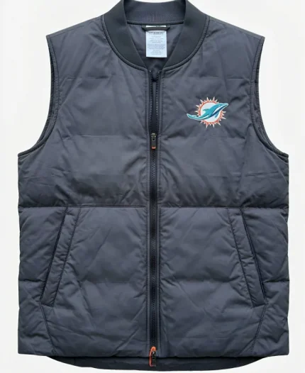 Jeff Haffley Head Coach Miami Dolphins 2026 Black Full-Zip Parachute Vest