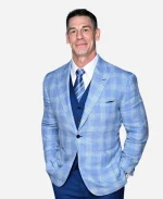 Jimmy Fallon John Cena Light Blue Plaid Checkered Blazer