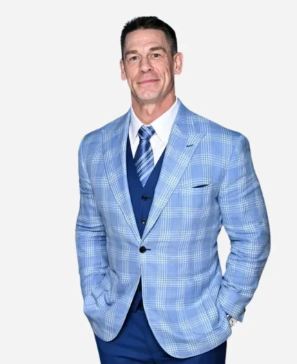 Jimmy Fallon John Cena Light Blue Plaid Checkered Blazer