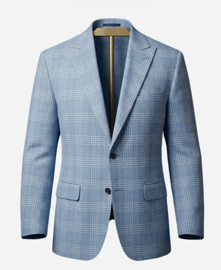 Jimmy Fallon 2026 John Cena Light Blue Plaid Checkered Blazer