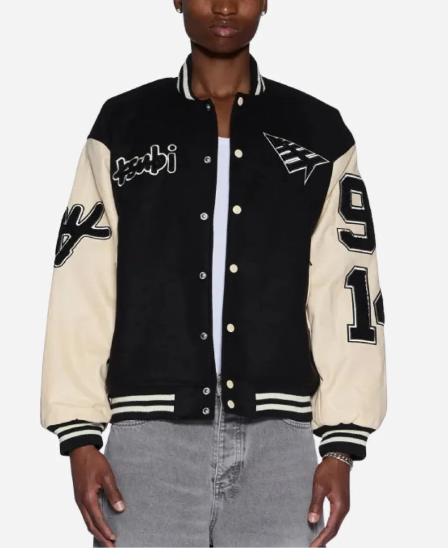 Ksubi x Planes Wool Varsity Jacket Unisex Ksubi x Planes 2026 Black & Cream Varsity JacketÂ