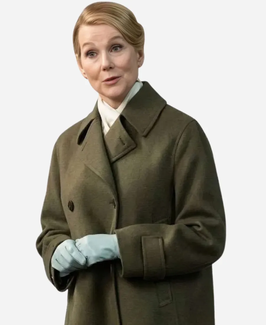 Laura Linney Tv Series Lanterns S01 Lianna Olive Green Pea Coat Laura Linney Tv Series Lanterns S01 Lianna Olive Green Wool Pea CoatÂ