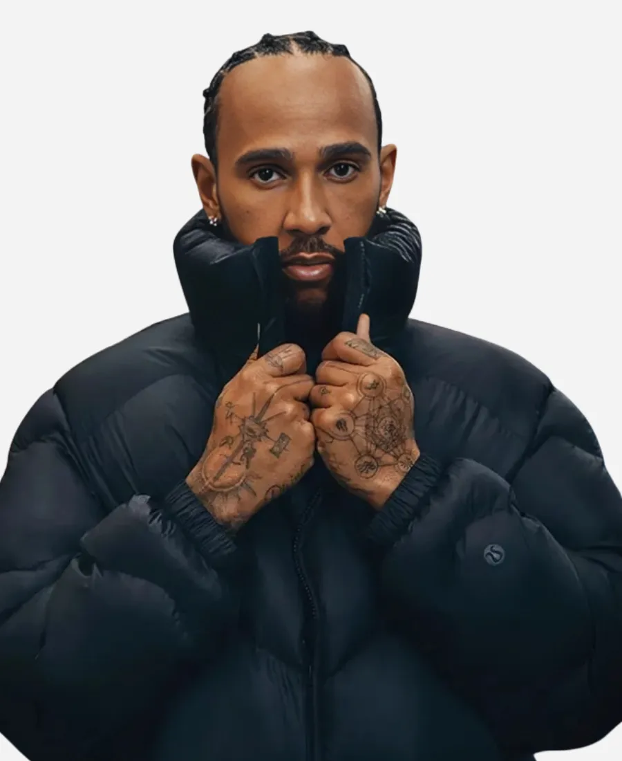 Lewis Hamilton Lululemon Black Puffer Jacket Lewis Hamilton Lululemon Puffer Jacket