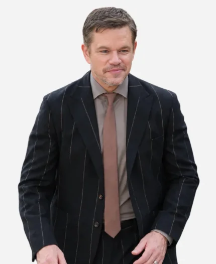Matt Damon Animals Premiere 2026 Pinstripe Blazer