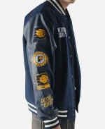 NBA Mexico City Game 2026 Navy Blue & Black Varsity Jacket