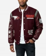 Unisex NCCU Eagles 2026 Motto 3.0 Maroon Leather Varsity Jacket