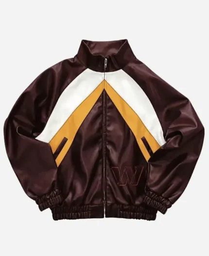 NFL Washington Commanders x Jeff Hamilton x Beautifully Said Leather Kru Track Jacket