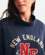 New England Patriots 2026 Navy Blue Sunday Oversized Mock Neck Sweatshirt