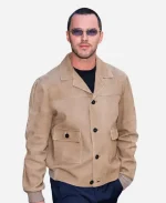 New York City 2026 Nicholas Hoult Beige Suede Leather Jacket