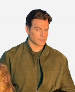 New York City 2026 Henry Cavill Googlebook Launch Laptop Suede Bomber Jacket