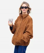 New York City 2026 Julianne Hough Suede Leather Jacket