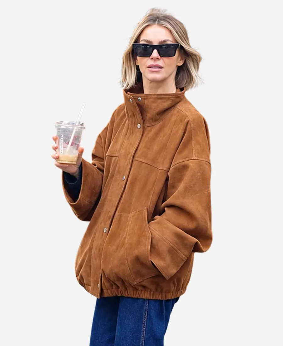 New York City Julianne Hough Suede Jacket New York City 2026 Julianne Hough Suede Leather Jacket