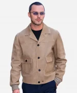 New York City Nicholas Hoult Beige Suede Leather Jacket