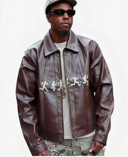 New York Fashion Week 2026 Brown Leather Jacket