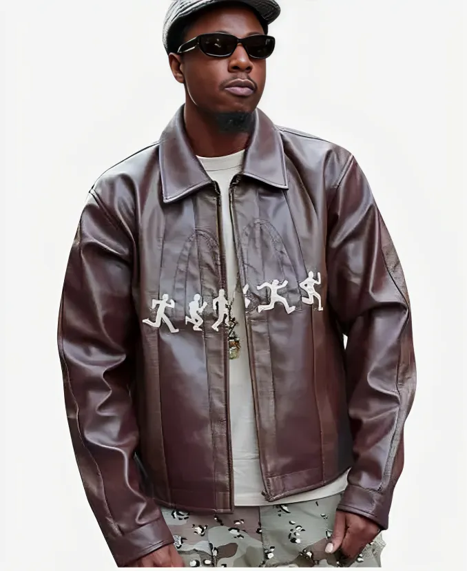 New York Fashion Week Brown Leather Jacket New York Fashion Week 2026 Brown Leather Jacket