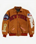 New York Knicks Fanatics NBA Finals Champions 2026 Suede Jacket
