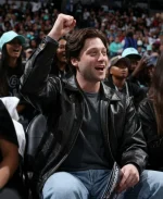 New York Liberty vs Atlanta Stephen Kalyn Black Leather Jacket