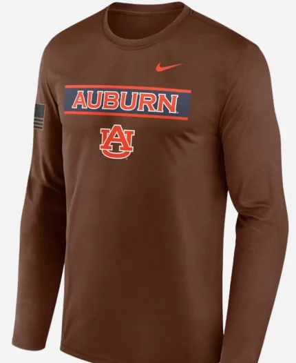 Nike Auburn Tigers Military Appreciation Dri-FIT Long Sleeve Brown T-Shirt