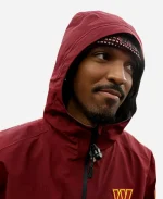  Nike Washington Commanders Jayden Daniels Burgundy Rain Hooded Jacket