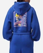 Nike Jordan x Brooklyn Space Jam Blue Cropped Hoodie